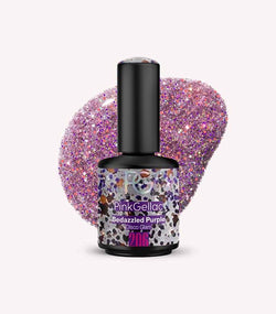 Pink Gellac 206 Bedazzled Purple gel nail polish bottle.