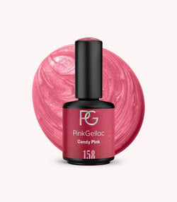 Pink Gellac 158 Candy Pink gel nail polish bottle.