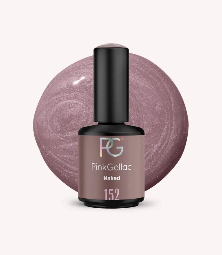 Pink Gellac 152 Naked gel nail polish bottle.