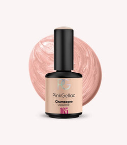 Pink Gellac 165 Champagne gel nail polish bottle.