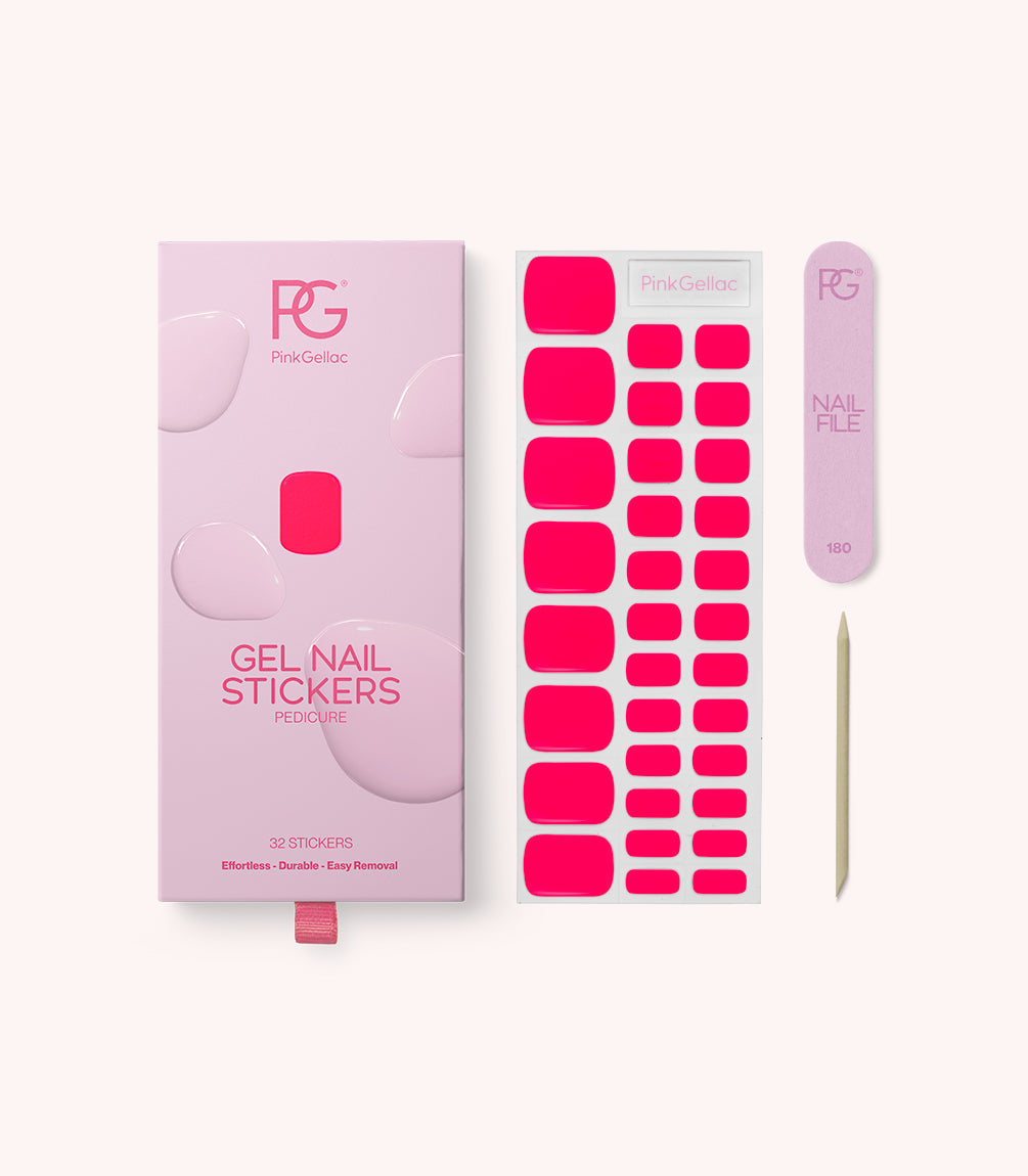 161 Ibiza Pink Pedicure Gel Nail Stickers