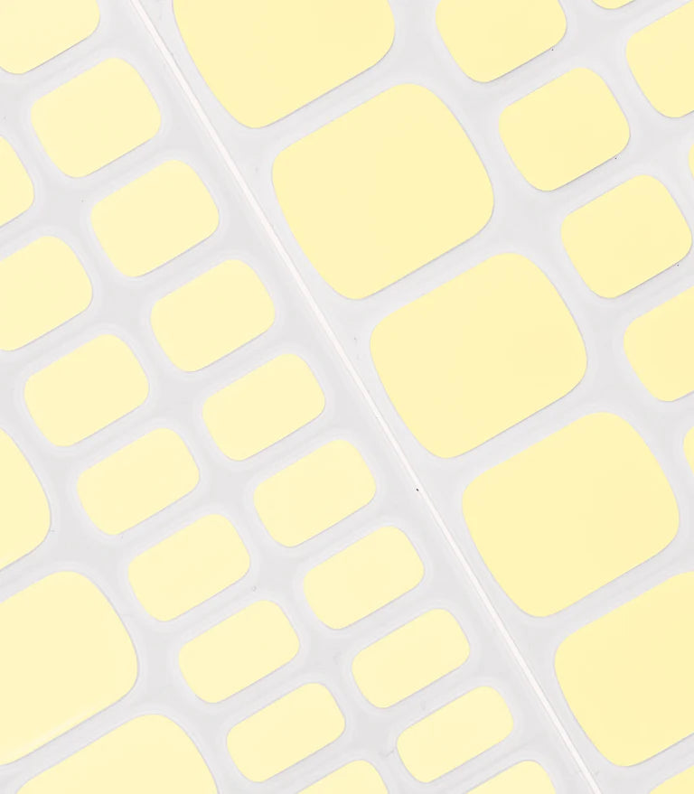 Close-up of the Pink Gellac 445 Butter Yellow gel nail sticker sheet.