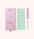Pink Gellac Melted Mint gel nail stickers with sheet, nail file and cuticle stick.