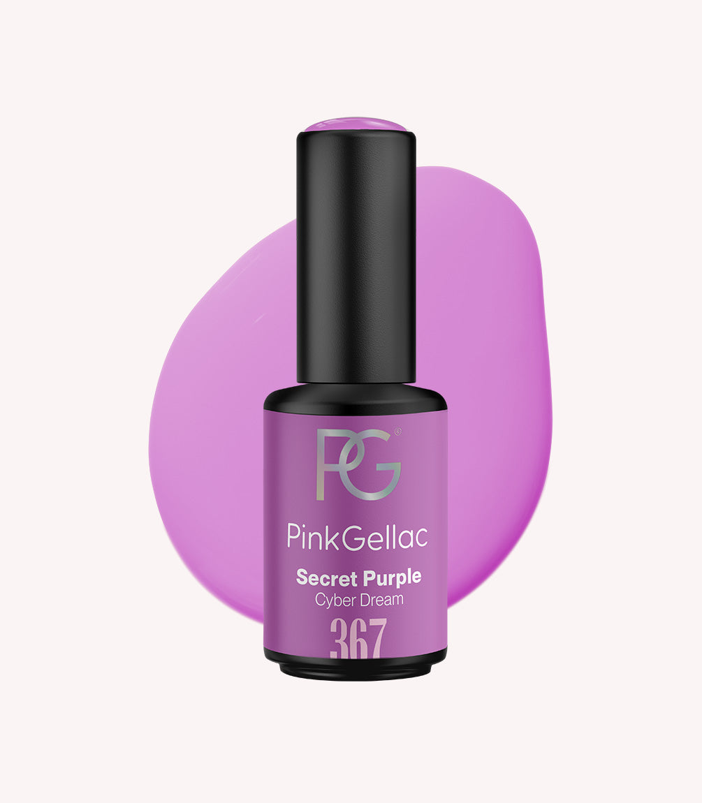 Pink Gellac 367 Secret Purple gel nail polish bottle.