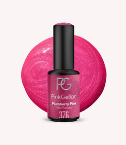 Pink Gellac 376 Plumberry Pink gel nail polish bottle.