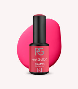 Pink Gellac 161 Ibiza Pink gel nail polish bottle.