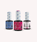 The three gel polish bottles from the Pink Gellac Emily in Paris set.