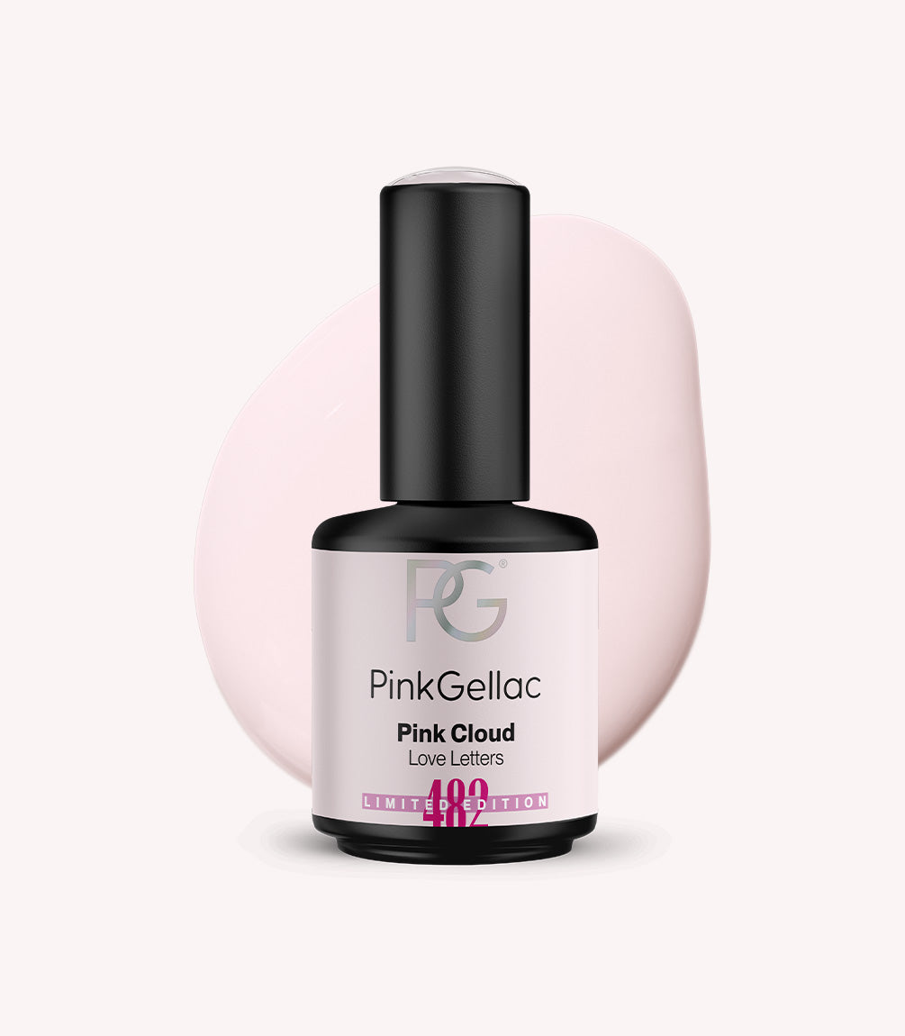 Pink Gellac 482 Pink Cloud gel nail polish bottle.