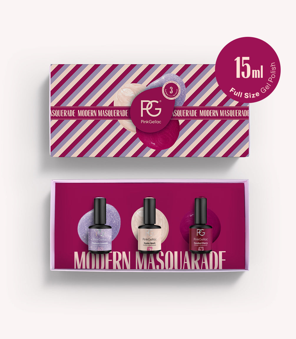 Pink Gellac Modern Masquerade Favourites Set contents.