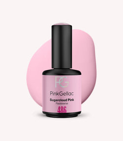 Pink Gellac 486 Sugarcloud Pink gel nail polish bottle.