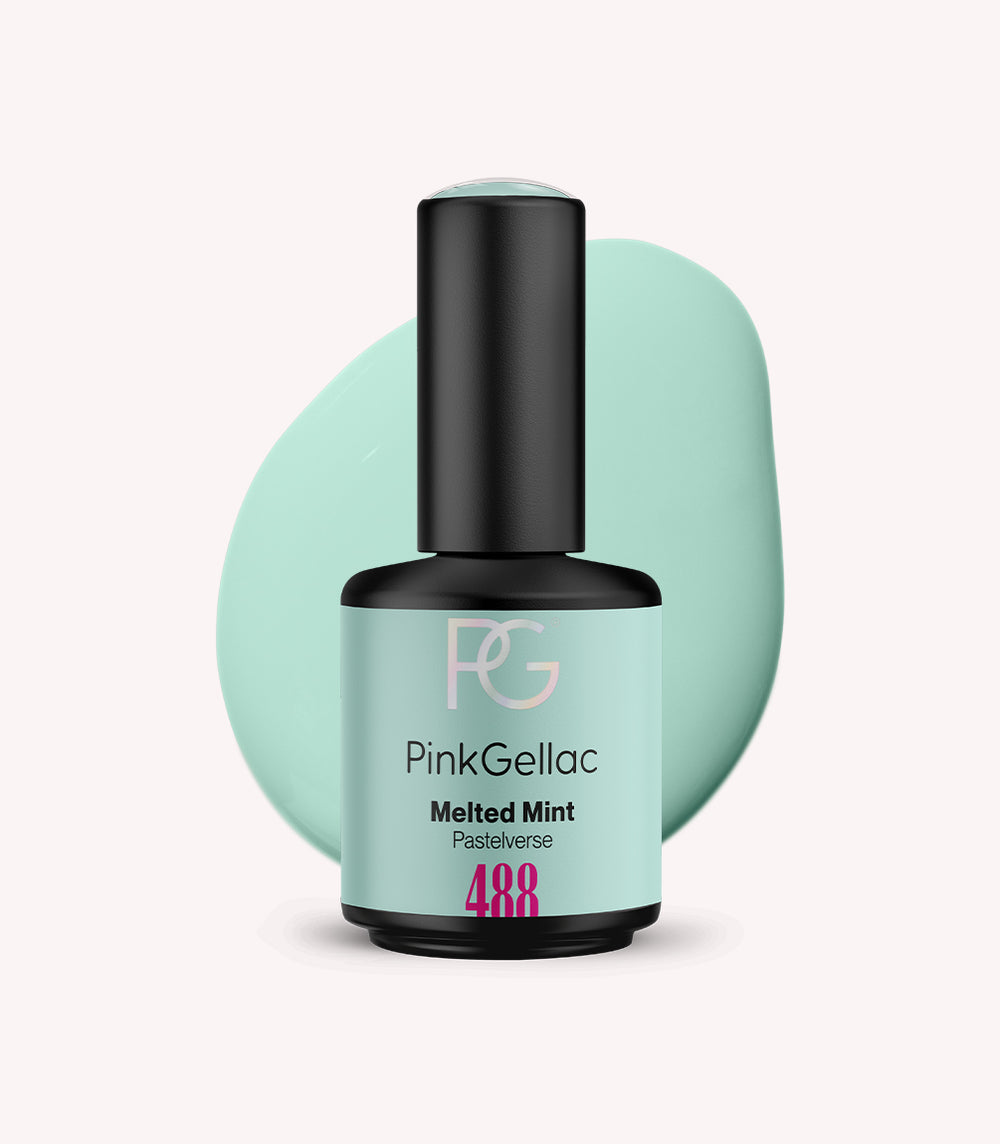 Pink Gellac 488 Melted Mint gel nail polish bottle.