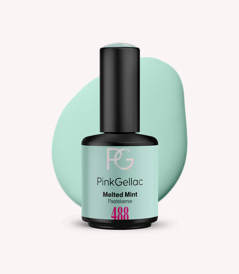 Pink Gellac Melted Mint gel nail polish bottle.