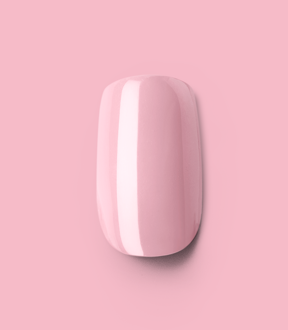 Close-up of a Pink Gellac 486 Sugarcloud Pink press-on nail.