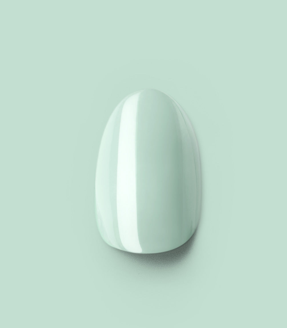 Close-up of a Pink Gellac 488 Melted Mint press-on nail.