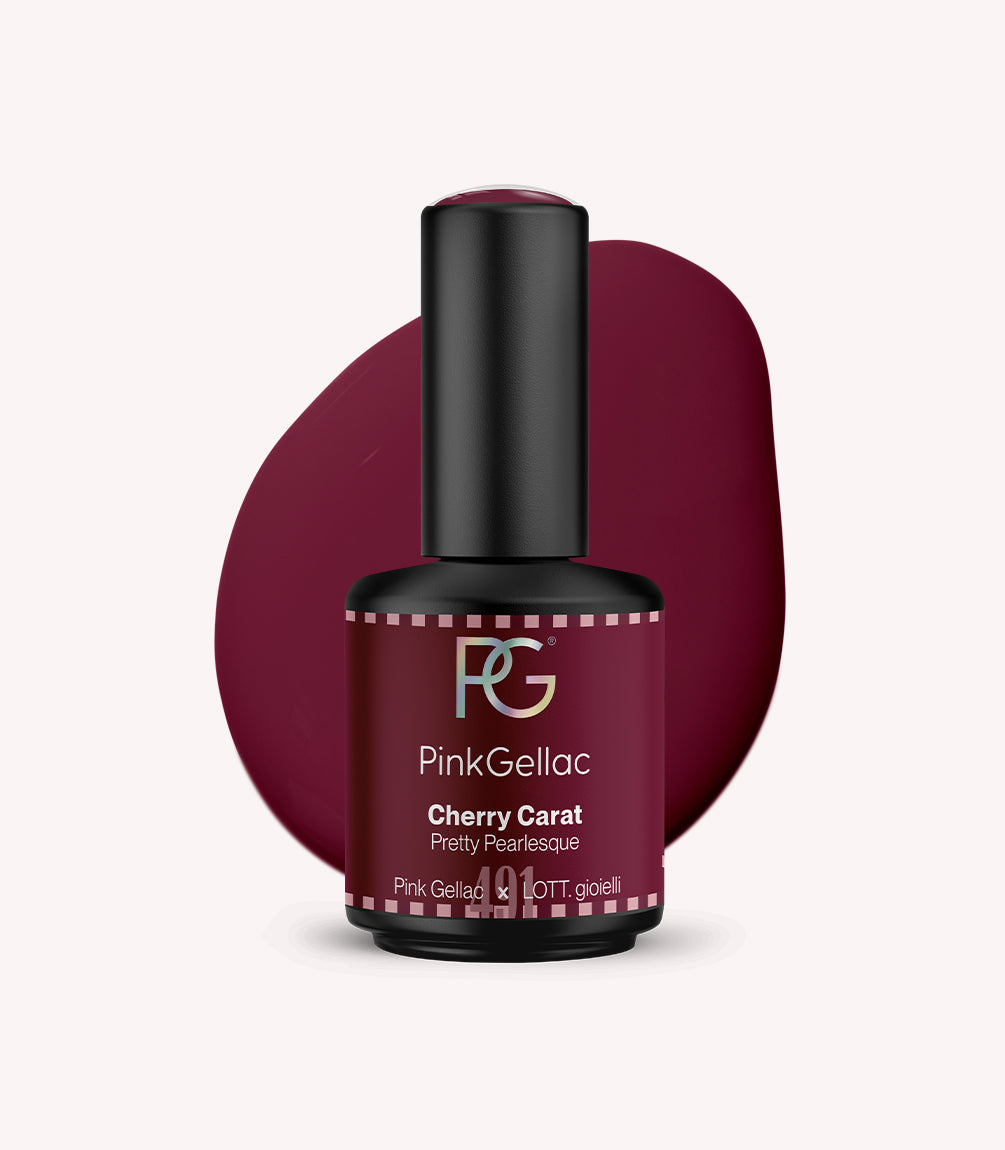 Pink Gellac 491 Cherry Carat gel nail polish bottle.