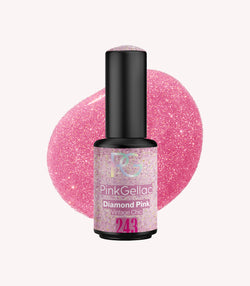 Pink Gellac 243 Diamond Pink gel nail polish bottle.