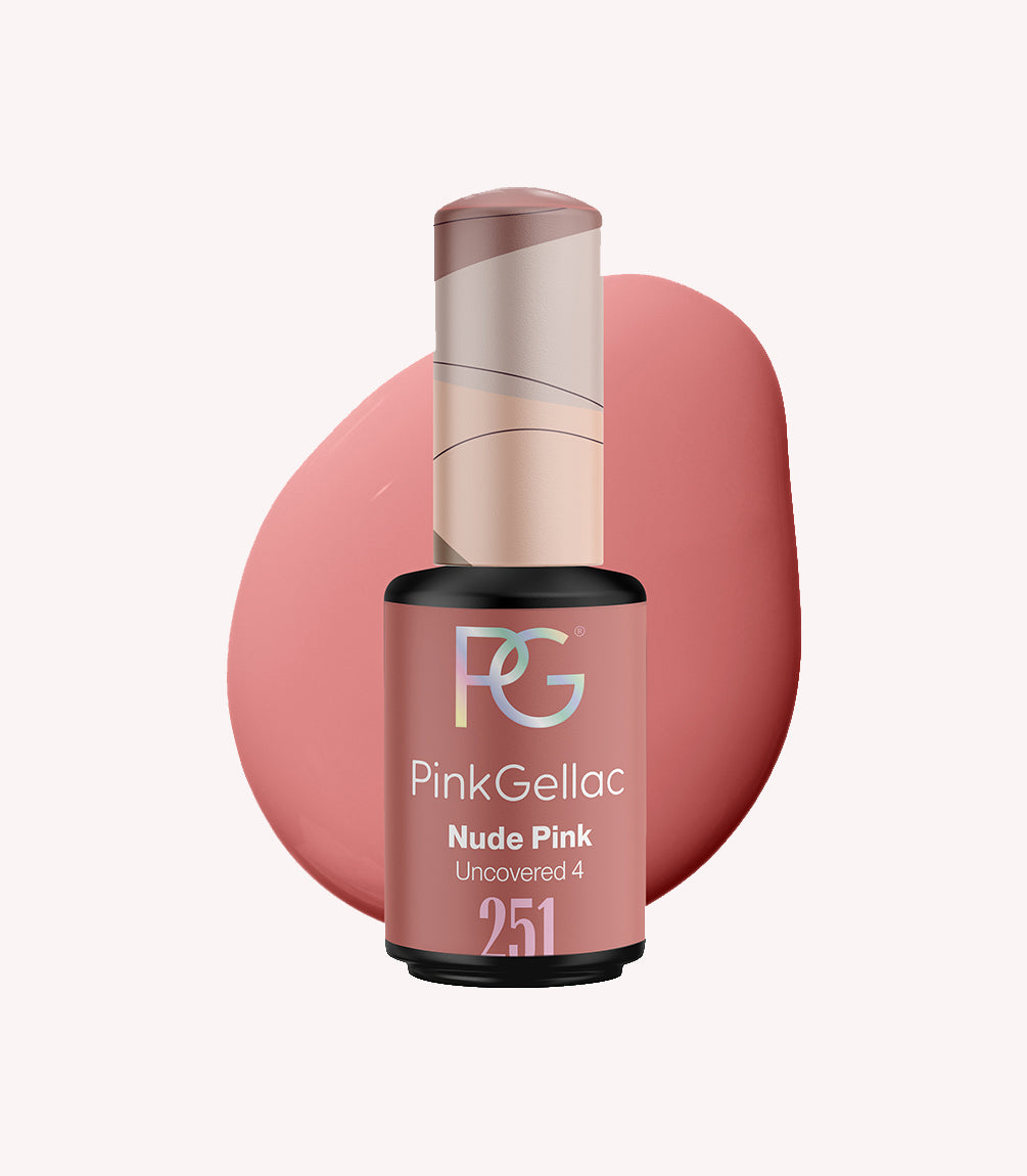 Pink Gellac Nude Pink gel polish bottle.