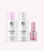 Pink Gellac Remover, Cleaner and a gel polish bottle.