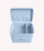 Open empty Pink Gellac Ice Blue storage case showing its compartments.