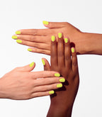 Manicured nails painted with Pink Gellac 493 Lemon Drop gel polish.