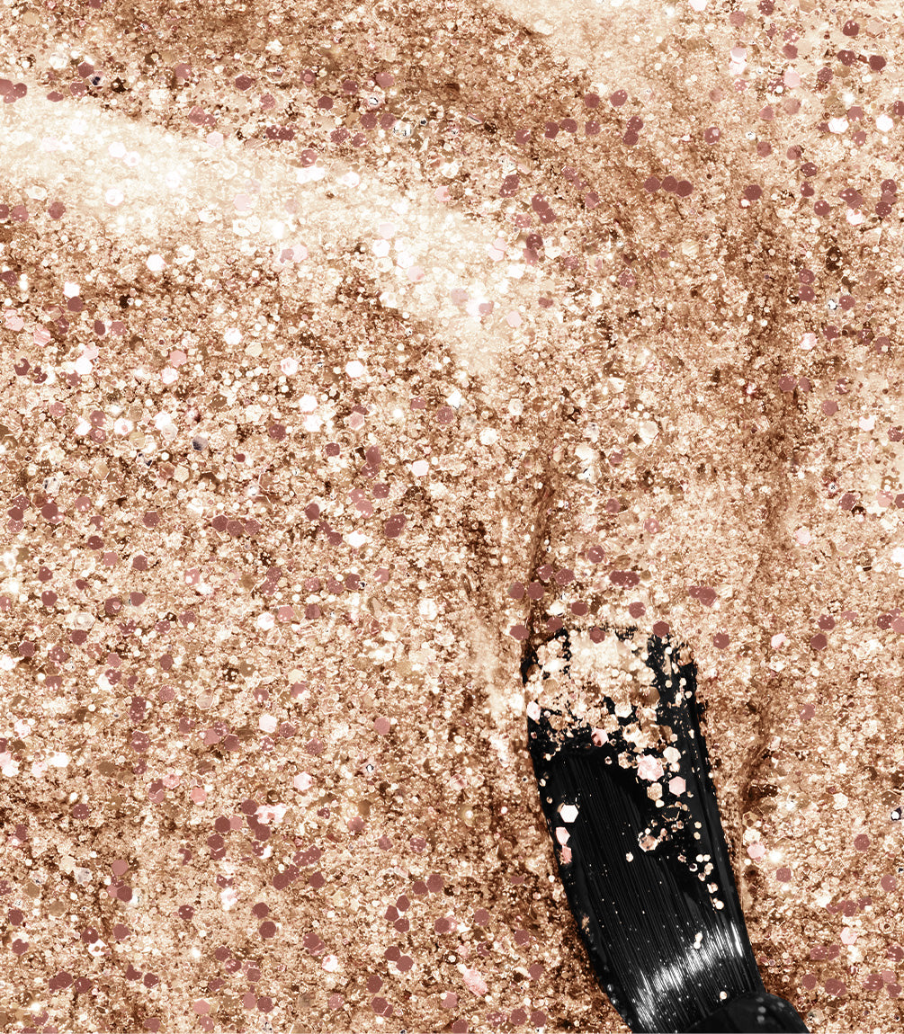 Close-up of Pink Gellac 197 Golden Glam gel polish texture.