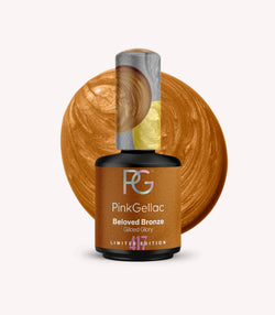 Pink Gellac 417 Beloved Bronze gel nail polish bottle.