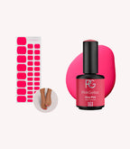 Pink Gellac 161 Ibiza Pink set with gel nail polish and gel nail stickers.