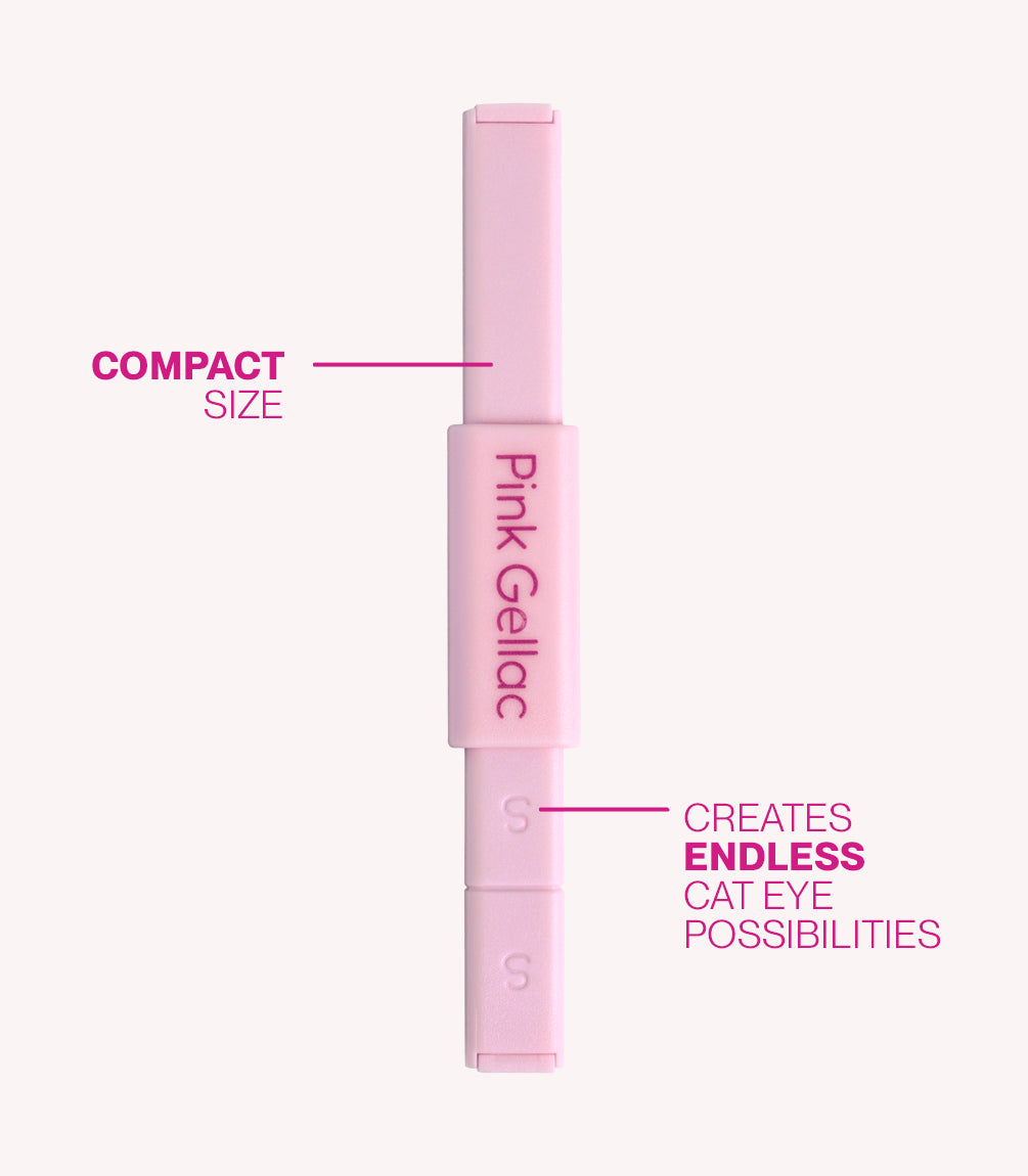 Pink Gellac compact double-sided cat eye magnet.