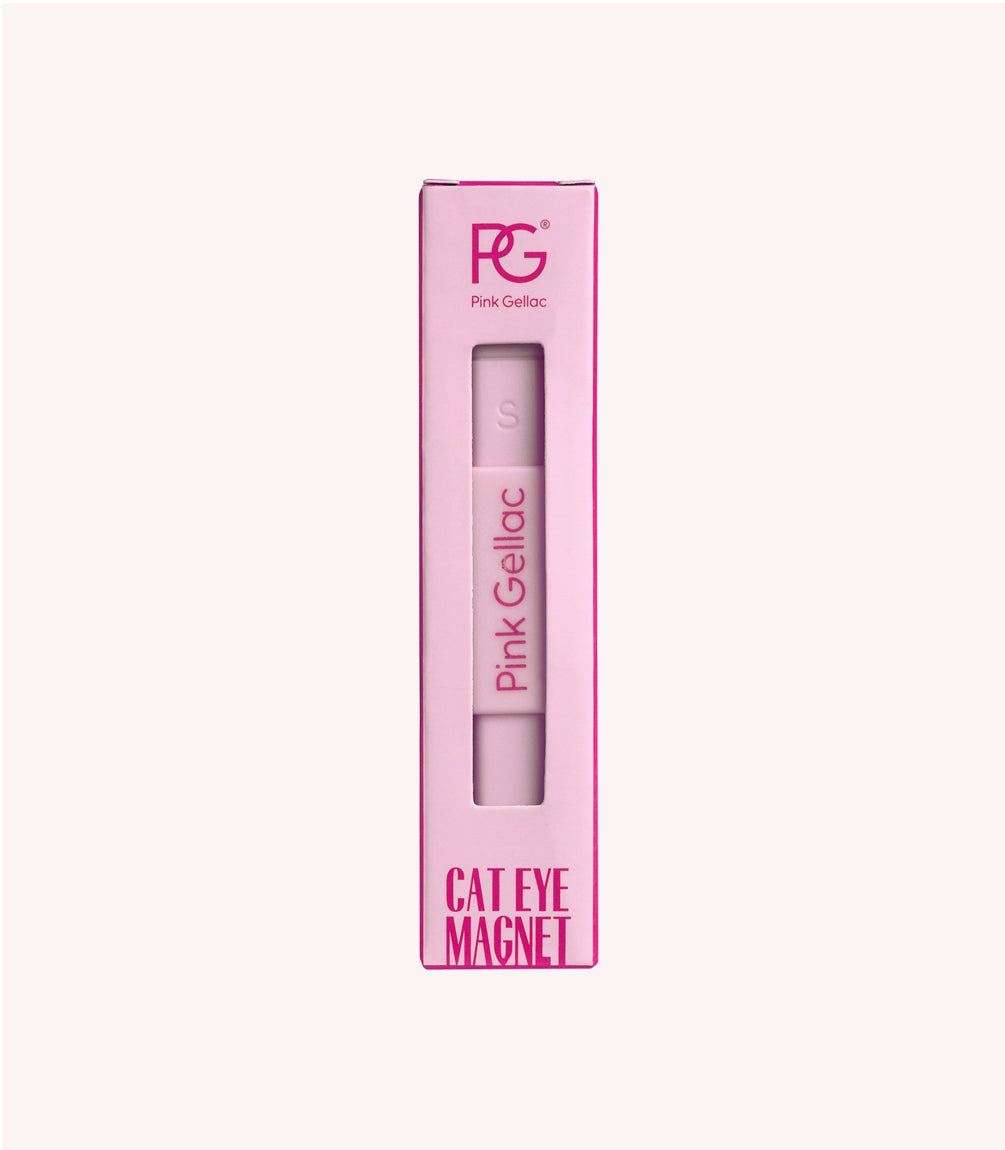 Pink Gellac cat eye magnet in its packaging.