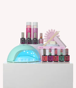 Contents of the Build Your Own gel nail polish kit.