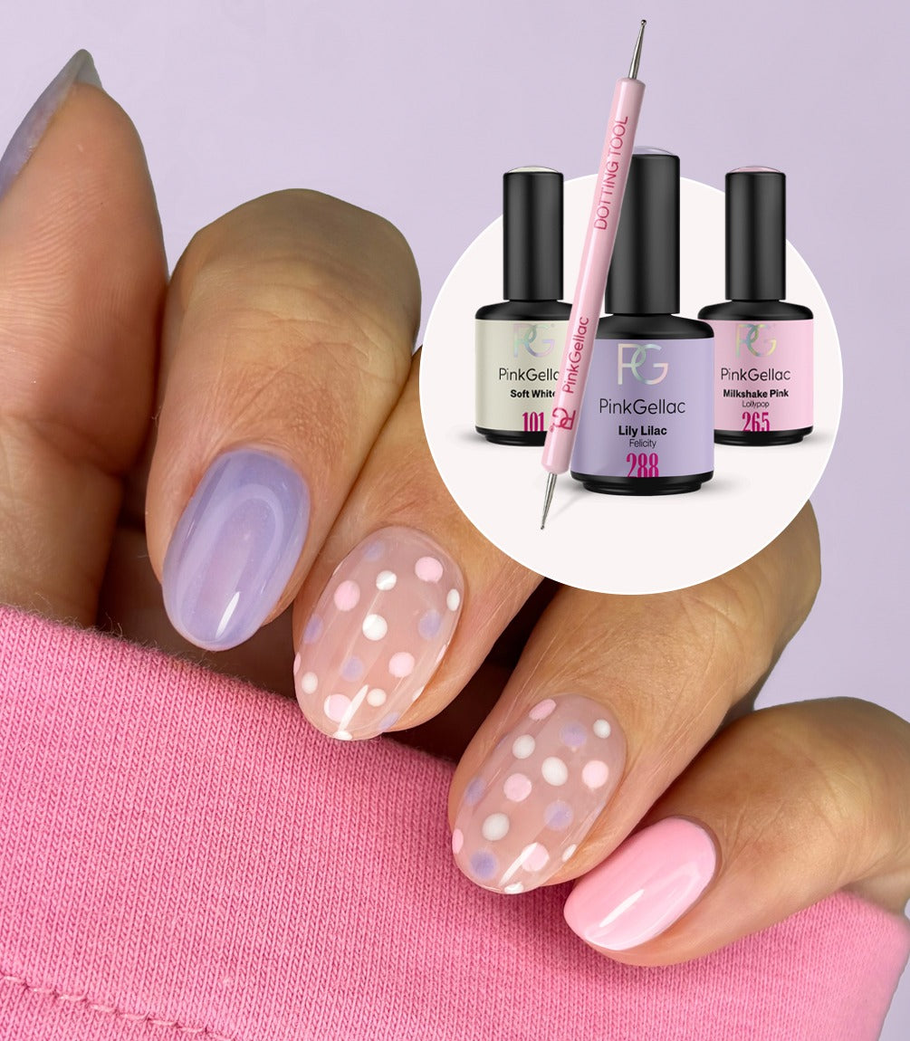 Pink Gellac Spring Ready Set contents.