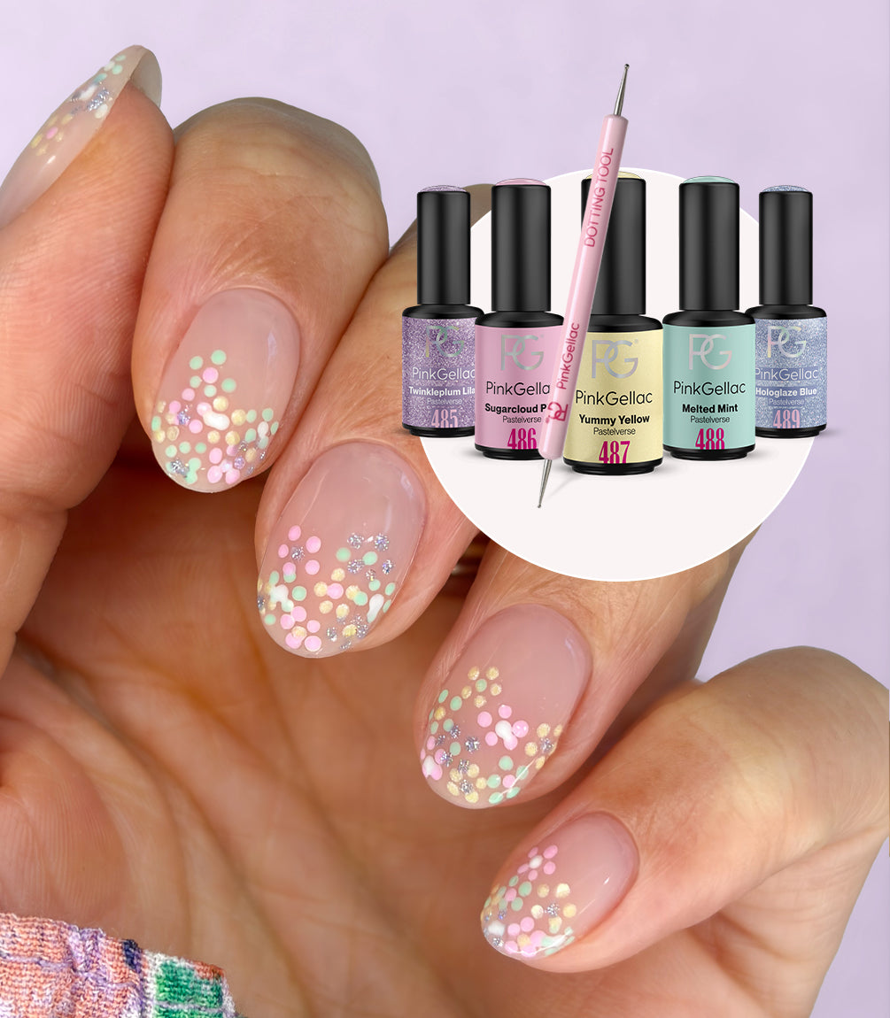 Pink Gellac Pastelverse Dots Set contents.