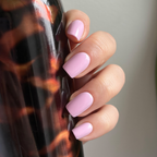 Close-up of Pink Gellac 486 Sugarcloud Pink press-on nails.