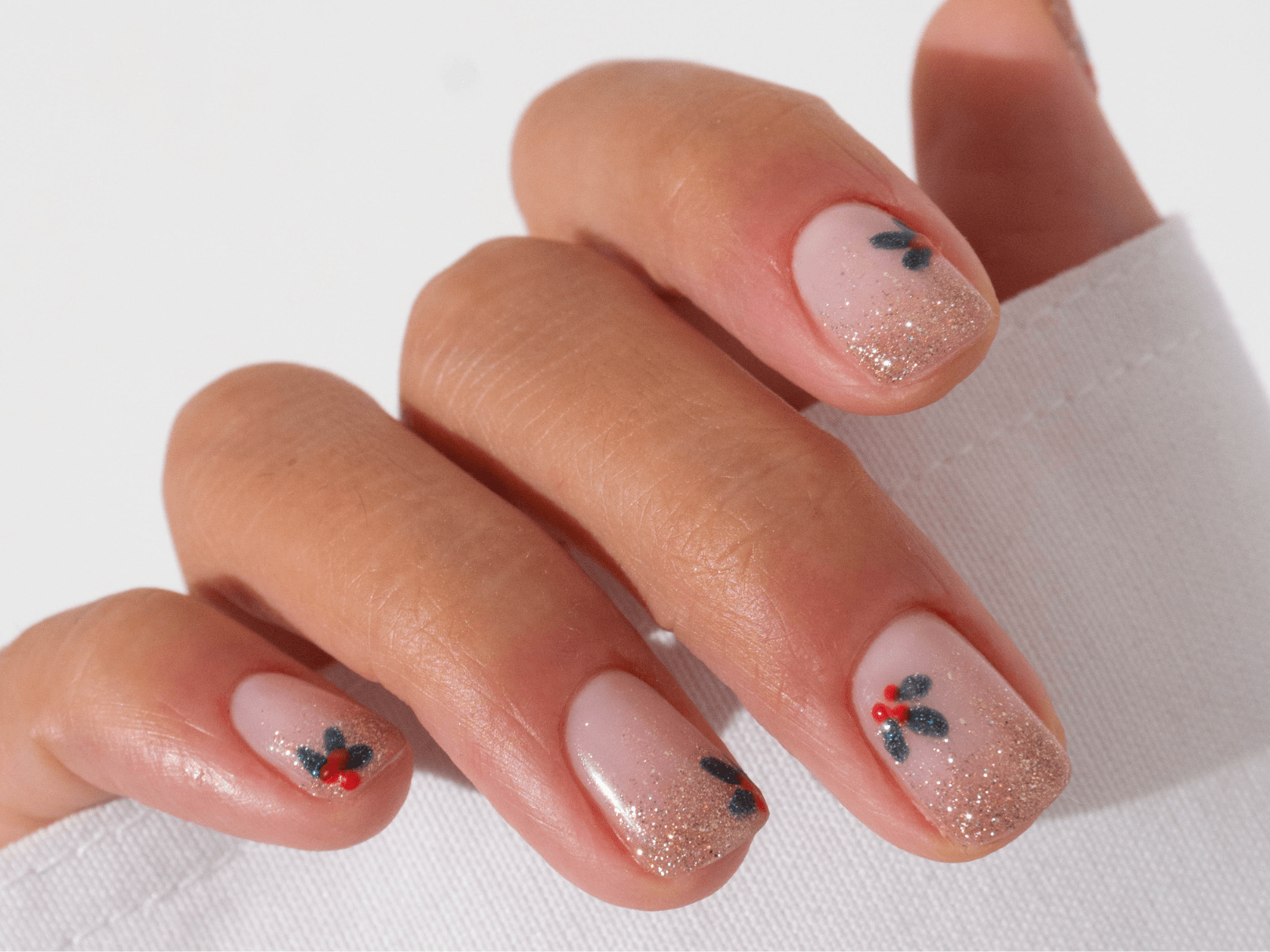 Christmas Holly Nail Art