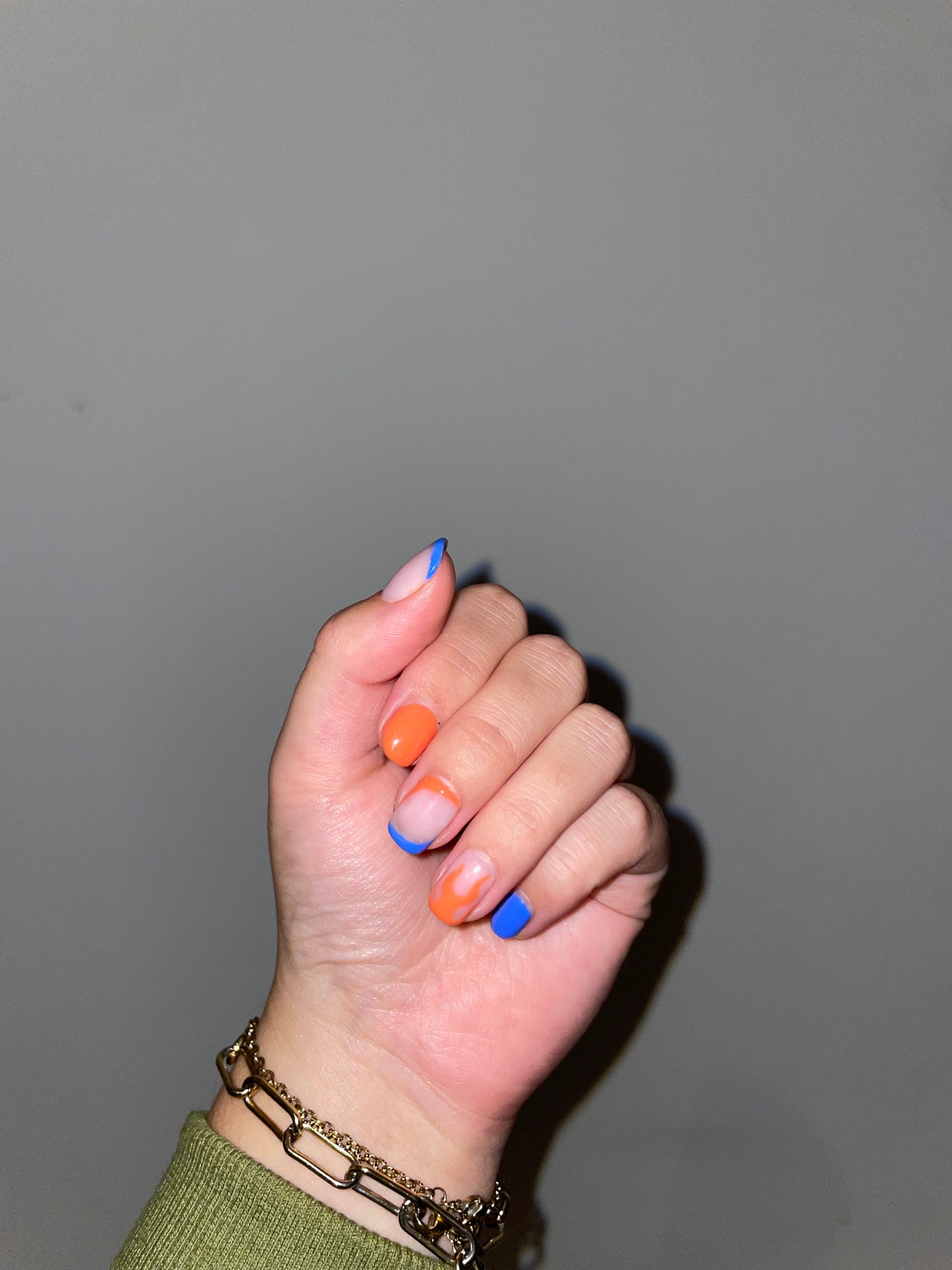 #327 Mandarin Orange  #301 Azure Blue