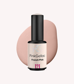 Pink Gellac 121 French Pink gel nail polish bottle.