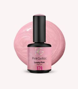 Pink Gellac 179 Lovely Pink gel nail polish bottle.