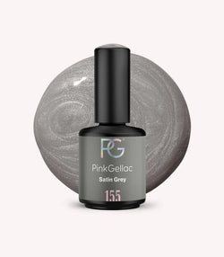 Pink Gellac 155 Satin Grey gel nail polish bottle.