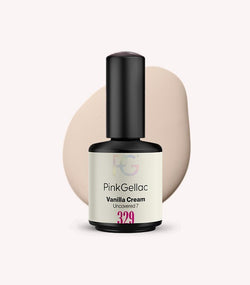 Pink Gellac 329 Vanilla Cream gel nail polish bottle.