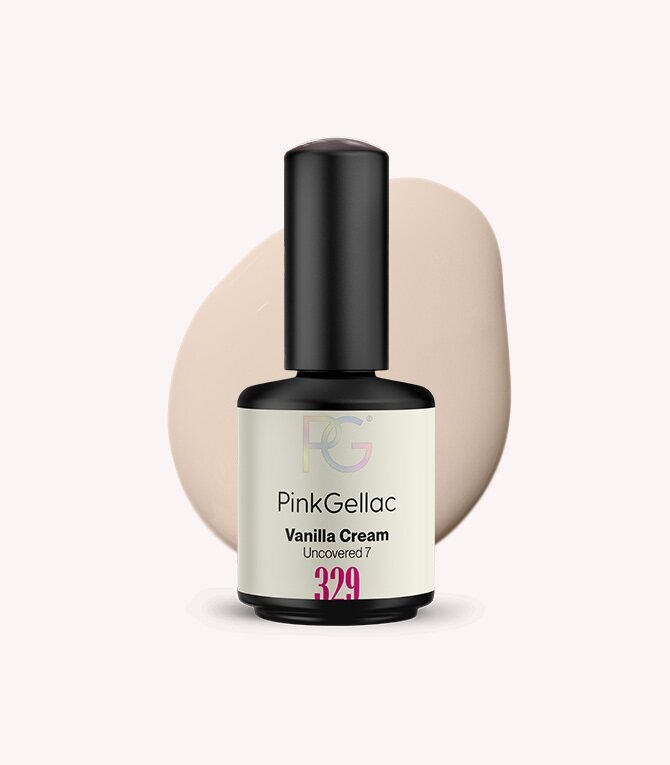 Pink Gellac 329 Vanilla Cream gel nail polish bottle.