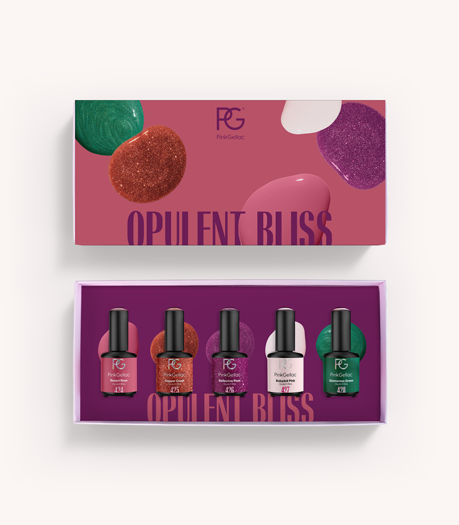 Pink Gellac Opulent Bliss Set contents.