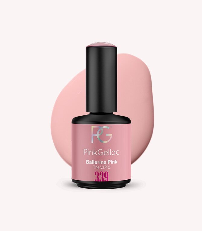 Pink Gellac 339 Ballerina Pink gel nail polish bottle.
