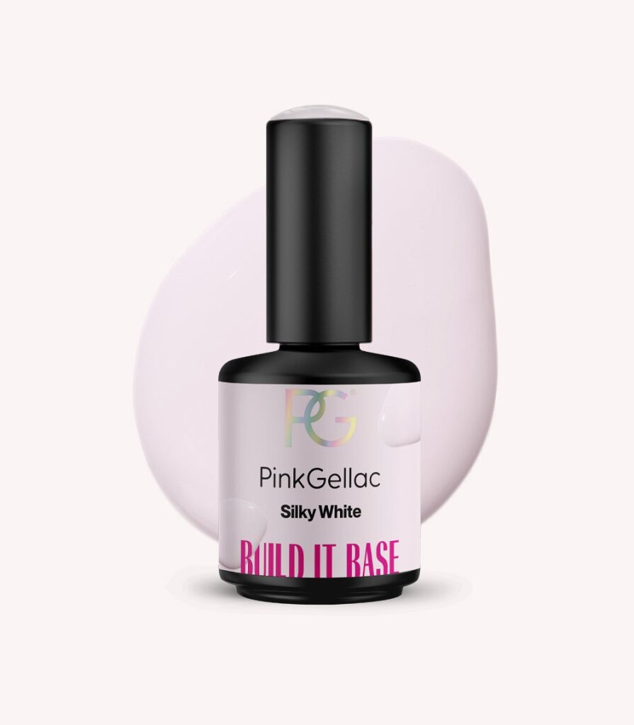 Pink Gellac Build it Base Silky White bottle.