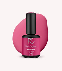 Pink Gellac 220 Pretty Pink gel nail polish bottle.