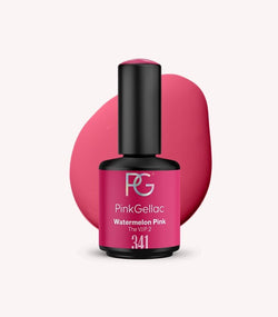 Pink Gellac 341 Watermelon Pink gel nail polish bottle.