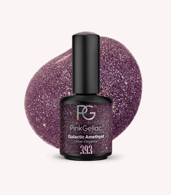 Pink Gellac 393 Galactic Amethyst gel nail polish bottle.