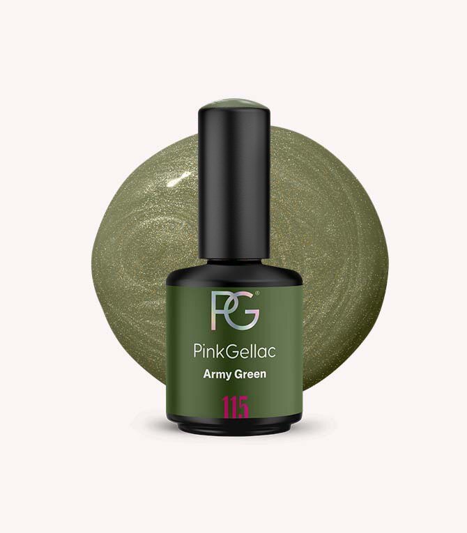 115 Army Green - Green Gel Polish - Pink Gellac