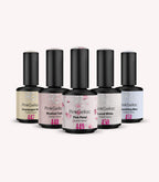 The gel polish bottles in the Pink Gellac Forever Grace collection set.