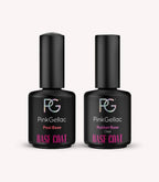 Pink Gellac Rubber Base and Peel Base set with two bottles.