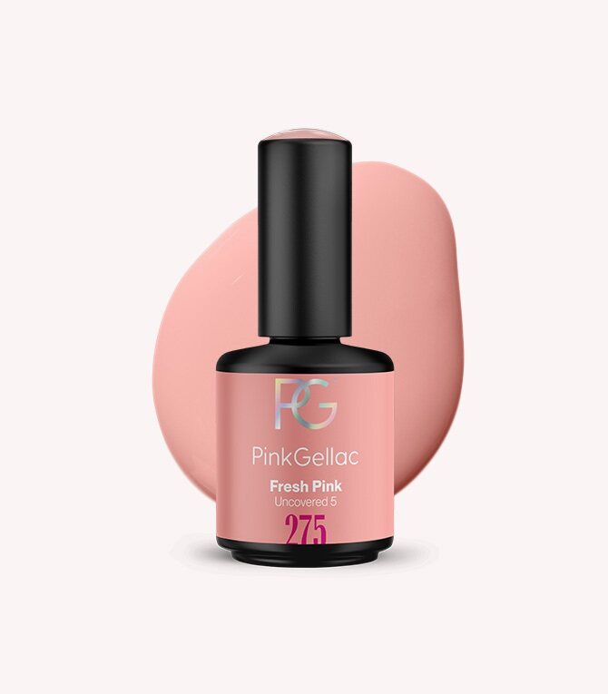 Pink Gellac 275 Fresh Pink gel nail polish bottle.